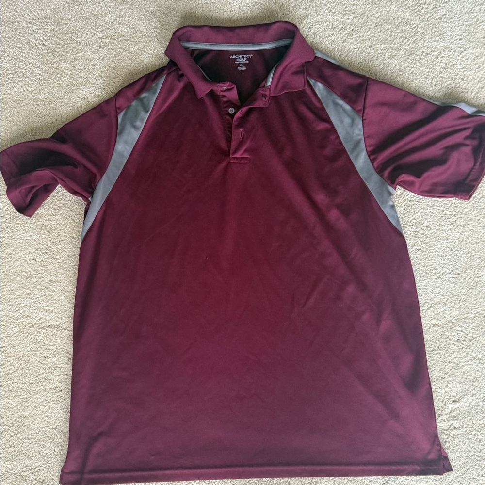 Architect Burgundy and Gray Polo Shirt